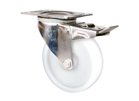 Guitel Hervieu Braked Swivel Castor Wheel, 180kg Capacity, 150mm Wheel [KP4BD150-77L]; 608-001