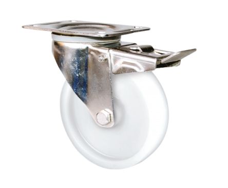 Guitel Hervieu Braked Swivel Castor Wheel, 300kg Capacity, 160mm Wheel [KP5BD160-77L]; 608-004