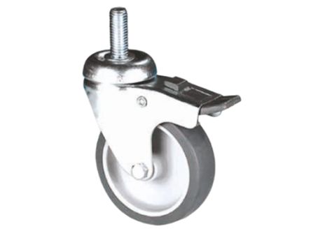 Guitel Hervieu Braked Swivel Castor Wheel, 40kg Capacity, 63mm Wheel [DP2FD063-325L10]; 608-009