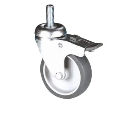 Guitel Hervieu Braked Swivel Castor Wheel, 70kg Capacity, 125mm Wheel [DP3FD125-325L12]; 608-016