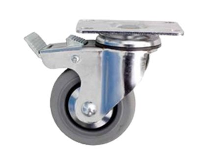 Guitel Hervieu Braked Swivel Castor Wheel, 70kg Capacity, 80mm Wheel [165301420A]; 608-023