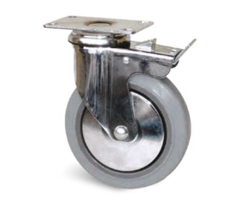 Guitel Hervieu Braked Swivel Castor Wheel, 100kg Capacity, 150mm Wheel [165331420A]; 608-025
