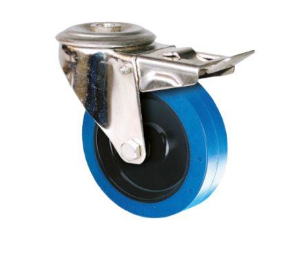 Guitel Hervieu Braked Swivel Castor Wheel, 100kg Capacity, 80mm Wheel [KP41OD080-571L]; 608-062
