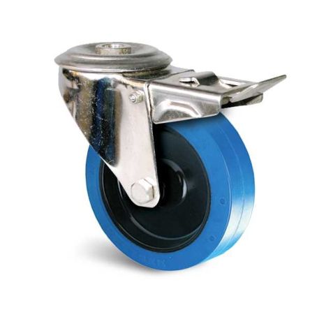 Guitel Hervieu Braked Swivel Castor Wheel, 200kg Capacity, 125mm Wheel [KP41OD125-571L]; 608-067