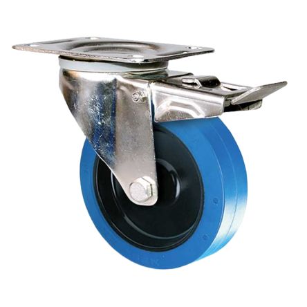 Guitel Hervieu Braked Swivel Castor Wheel, 150kg Capacity, 100mm Wheel [KP41BD100-571RX]; 608-074