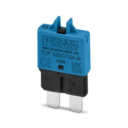 Phoenix Contact Thermal Circuit Breaker -  Single Pole 32V dc Voltage Rating Base Mounting, 15A Current Rating [1499968]; 608-090