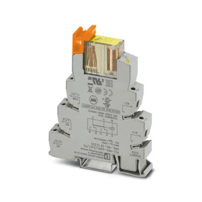 Phoenix Contact Relay Module, DIN Rail Mount, 24V dc Coil, DPDT [2910535]; 608-095