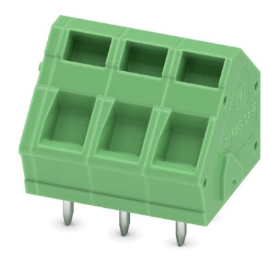 Phoenix Contact PCB Terminal Block, 3-Contact, 5mm Pitch, Wave Soldering, 1-Row, Push In Spring Termination [1933969]; 608-129