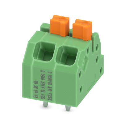 Phoenix Contact PCB Terminal Block, 6-Contact, 3.5mm Pitch, Wave Soldering, 1-Row, Push In Spring Termination [1071003]; 608-153