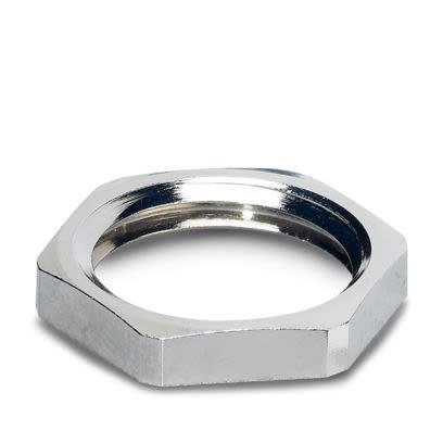 Phoenix Contact Metal Nickel Plated Brass Cable Gland Locknut, 1.5mm Thread [1412508]; 608-196