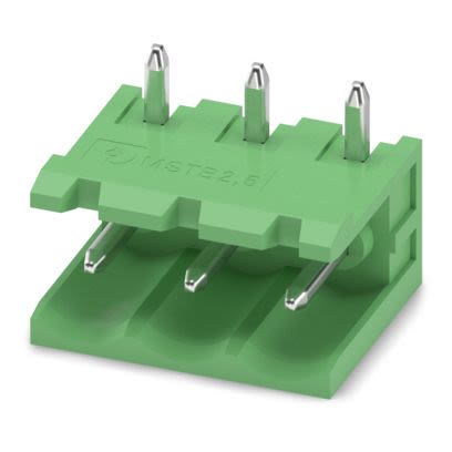 Phoenix Contact Straight Solder PCB Header, 3 Contact(s), 5 mm Pitch, 1 Row(s), Shrouded [1783397]; 608-212