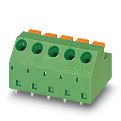 Phoenix Contact PCB Terminal Block, 4-Contact, 5.08mm Pitch, Wave Soldering, 1-Row, Push In Spring Termination [1790649]; 608-228
