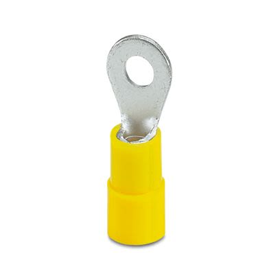 Phoenix Contact Uninsulated Ring Terminal, M4mm Stud Size, Yellow [3240027]; 608-338