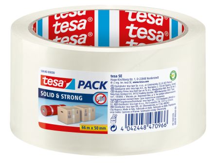 Tesa 58640 Transparent Packing Tape, 66m x 50mm [58640-00000-00]; 608-960
