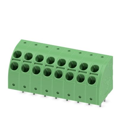 Phoenix Contact PCB Terminal Block, 8-Contact, 5mm Pitch, Wave Soldering, 1-Row, Push In Spring Termination [1725380]; 609-181
