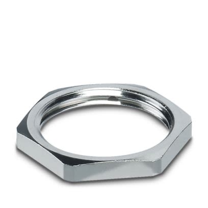 Phoenix Contact Silver Brass Cable Gland Locknut, PG16mm Thread [3241155]; 609-205