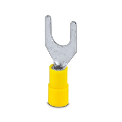 Phoenix Contact Insulated Fork Terminal, 11AWG to 9AWG Polyamide, Yellow [3240045]; 609-258