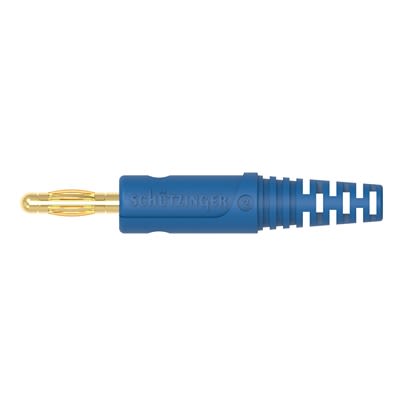 Schutzinger Blue Male Banana Connector, 4 mm Connector, Solder Termination, 32A, 30 V ac, 60 V dc, Gold Plating [RS FK 8 L Au / BL]; 609-289