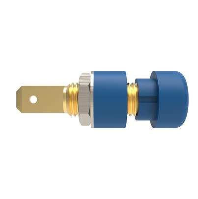 Schutzinger Blue Female Banana Connector, 4 mm Connector, Cable Lug Termination, 32A, 30 V ac, 60 V dc, Gold Plating [RS IBU 5568 Au / BL]; 609-294