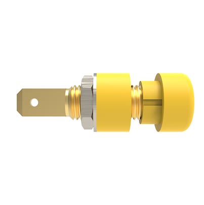 Schutzinger Yellow Female Banana Connector, 4 mm Connector, Cable Lug Termination, 32A, 30 V ac, 60 V dc, Gold Plating [RS IBU 5568 Au / GE]; 609-295