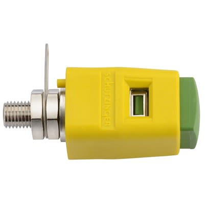 Schutzinger 6.2mm Green/Yellow Terminal Post, 30 V ac, 60 V dc, 16A, M6 x 0.75 Thread [RS SDK 504 / GNGE]; 609-309