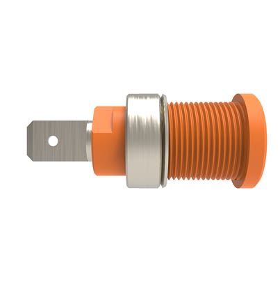 Schutzinger Orange Female Banana Connector, 4 mm Connector, Tab Termination, 32A, 1kV, Nickel Plating [RS SEB 6452 Ni / OR]; 609-314