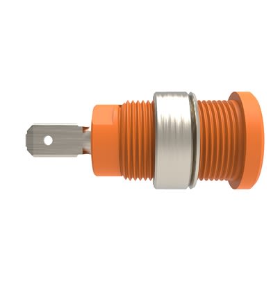 Schutzinger Orange Female Banana Connector, 4 mm Connector, Tab Termination, 24A, 1kV, Nickel Plating [RS SEB 7077 Ni / OR]; 609-316