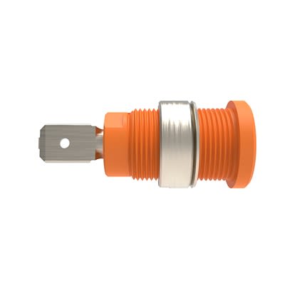Schutzinger Orange Female Banana Connector, 4 mm Connector, Tab Termination, 24A, 1kV, Nickel Plating [RS SEB 7080 Ni / OR]; 609-317