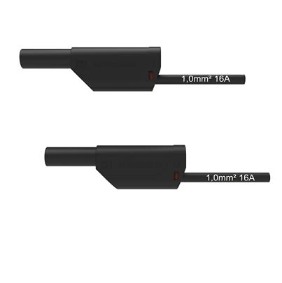 Schutzinger Test lead, 16A, 1kV, Black, 200cm Lead Length [RS VSFK 8500 / 1 / 200 / SW]; 609-323