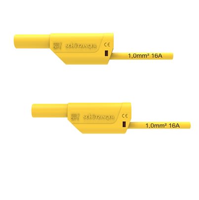 Schutzinger Test lead, 16A, 1kV, Yellow, 50cm Lead Length [RS VSFK 8500 / 1 / 50 / GE]; 609-325