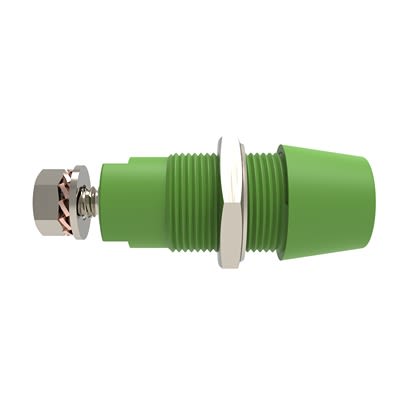 Schutzinger Green Female Banana Connector, 4 mm Connector, M4 Thread Termination, 32A, 1.5 kV dc, 1 kV dc, 600 V dc, [RS SAB 9430 Ni / GN]; 609-350