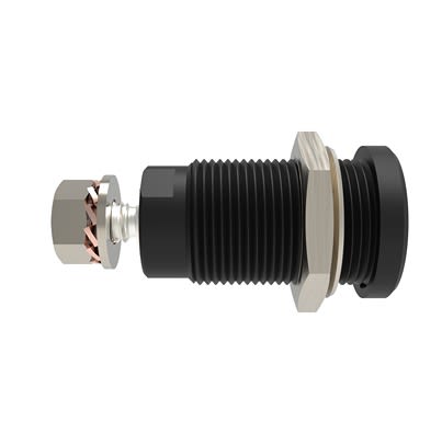 Schutzinger Black Female Banana Connector, 4 mm Connector, M4 Thread Termination, 32A, 1kV, Nickel Plating [RS SEB 9424 Ni / SW]; 609-352