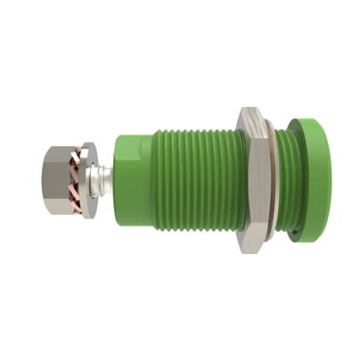 Schutzinger Green Female Banana Connector, 4 mm Connector, M4 Thread Termination, 32A, 1.5 kV dc, 1 kV dc, 600 V dc, [RS SEB 9424 Ni / GN]; 609-357