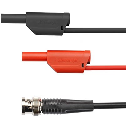 Schutzinger BNC Adapter, 3A, Black/Red, 100cm Lead Length [RS SKO 89-58 / 100 / SW]; 609-371