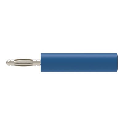 Schutzinger Blue, Male to Female Test Connector Adapter With Metal contacts and Nickel Plated - Socket Size: 4mm [RS A 20-40 S Ni / BL]; 609-377