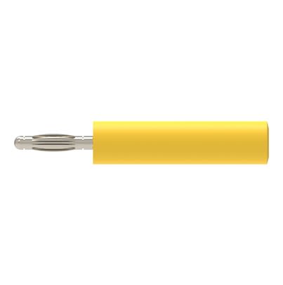 Schutzinger Yellow, Male to Female Test Connector Adapter With Metal contacts and Nickel Plated - Socket Size: 4mm [RS A 20-40 S Ni / GE]; 609-378