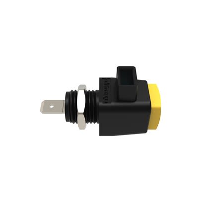 Schutzinger 12.5mm Yellow Terminal Post, 300V, 16A, Pg 7 Thread [RS ESD 798 / GE]; 609-396