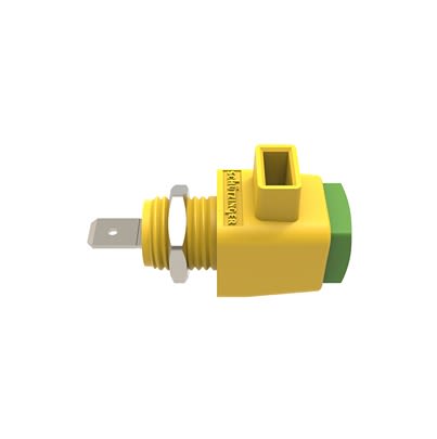 Schutzinger 12.5mm Green/Yellow Terminal Post, 300V, 16A, Pg 7 Thread [RS ESD 798 / GNGE]; 609-399