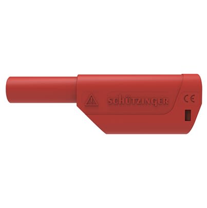 Schutzinger Red Male Banana Connector, 4 mm Connector, Solder Termination, 32A, 1kV, Nickel Plating [RS SFK 8500 L Ni / AS / RT]; 609-413