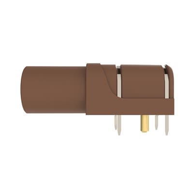 Schutzinger Brown Female Banana Connector, 4 mm Connector, PCB Pins Termination, 24A, 1kV, Gold Plating [RS SWEB 8094 Au / BR]; 609-421