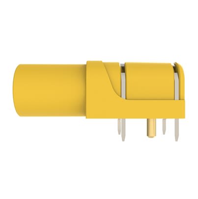Schutzinger Yellow Female Banana Connector, 4 mm Connector, PCB Pins Termination, 24A, 1kV, Gold Plating [RS SWEB 8094 Au / GE]; 609-422