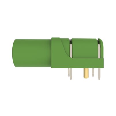 Schutzinger Green Female Banana Connector, 4 mm Connector, PCB Pins Termination, 24A, 1kV, Gold Plating [RS SWEB 8094 Au / GN]; 609-423