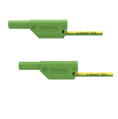 Schutzinger Test lead, 32A, 1kV, Green/Yellow, 50cm Lead Length [RS VSFK 8500 / 2.5 / 50 / GNGE]; 609-443