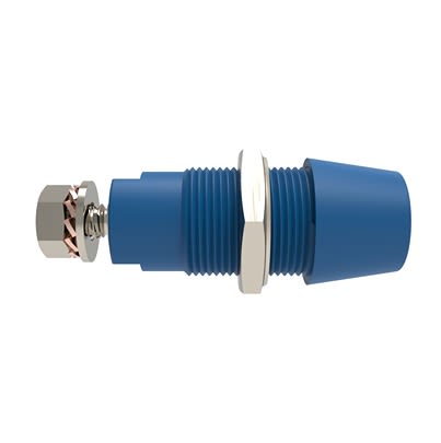 Schutzinger Blue Female Banana Connector, 4 mm Connector, M4 Thread Termination, 32A, 1.5 kV dc, 1 kV dc, 600 V dc, [RS SAB 9430 Ni / BL]; 609-470