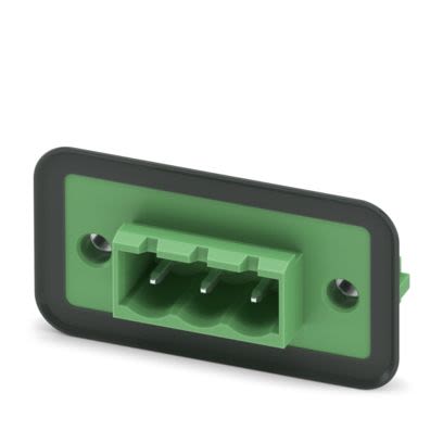 Phoenix Contact, 5.08mm Pitch, 3 Way, , Pluggable Terminal Block, Feed Through Header, Flange Mount, Plug In, Push In [1898842]; 609-796