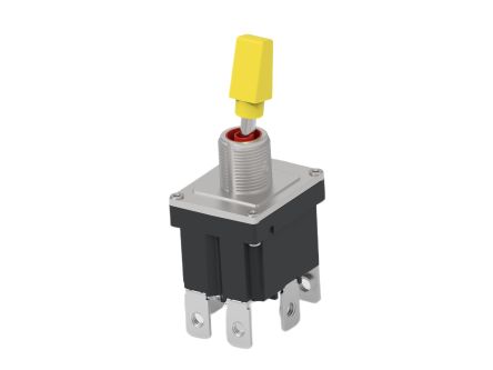 TE Connectivity Toggle Switch, Panel Mount, On-(On), Double Pole, Quick Connect Terminal, 250V ac [DST12DY354]; 609-800