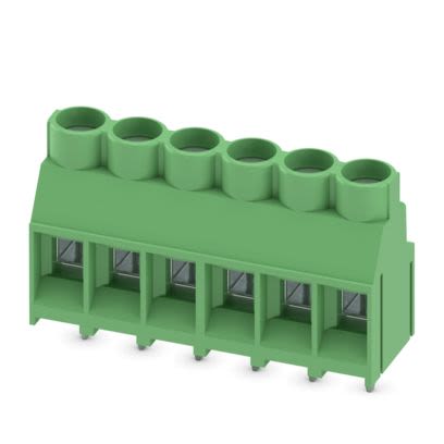 Phoenix Contact PCB Terminal Block, 6-Contact, 6.35mm Pitch, Wave Soldering, 1-Row, Plug In, Screw Termination [1713969]; 609-858