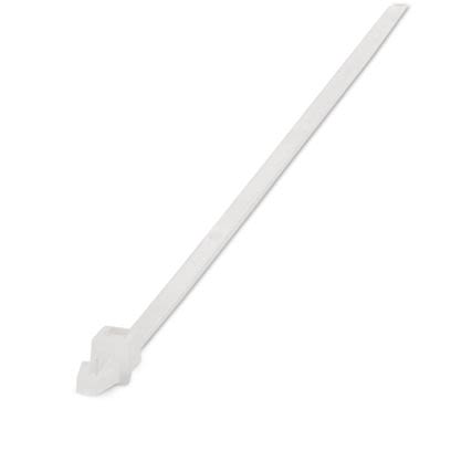 Phoenix Contact Cable Ties, Standard, 200mm x 4.8 mm, Clear Polyamide, Pk-100 [3240803]; 609-880