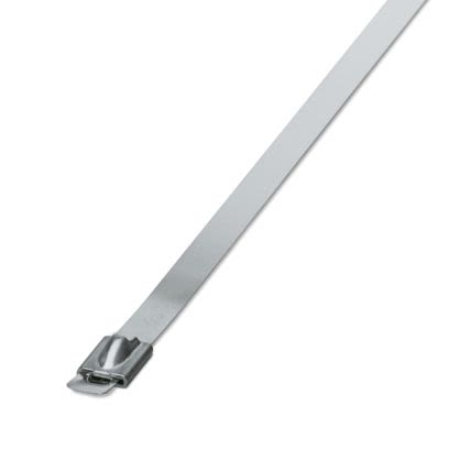 Phoenix Contact Cable Ties, Standard, 520mm x 7.9 mm, Silver Polyamide, Pk-100 [3240829]; 609-885