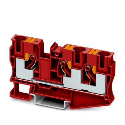 Phoenix Contact 1375409 Red, 10mm², 1-Level, Push In Termination [1375409]; 609-897